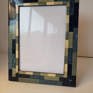 Vintage Natalini Blue Marketry Photo Frame Made In Italy 5x7